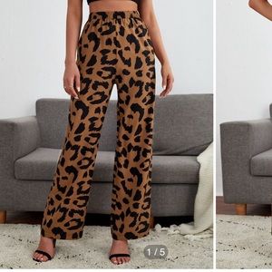 SHEIN High Waist Allover Print Pants